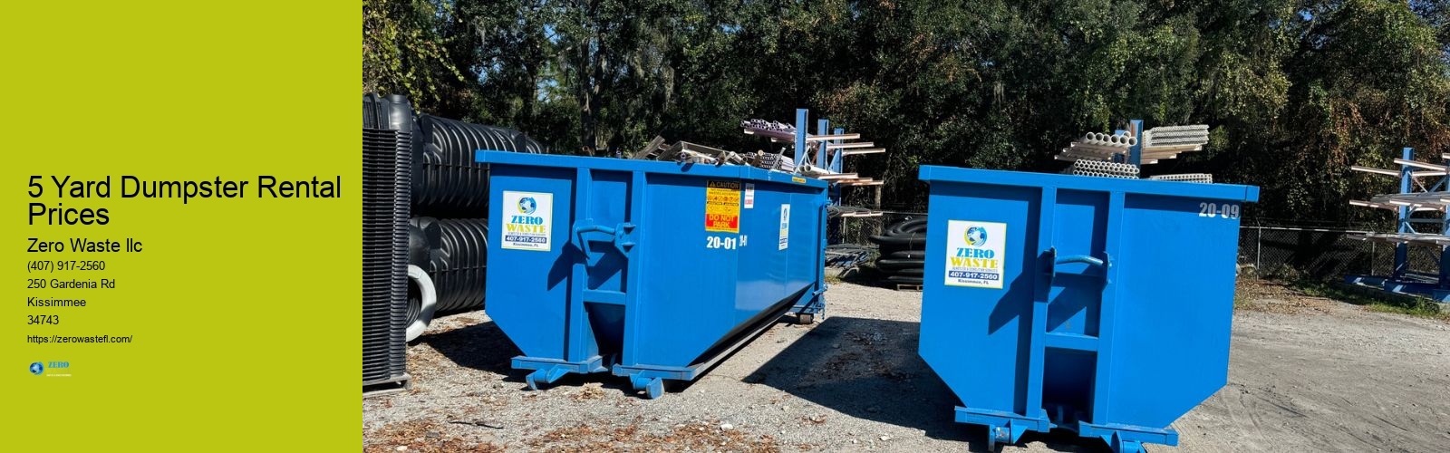5 Yard Dumpster Rental Prices